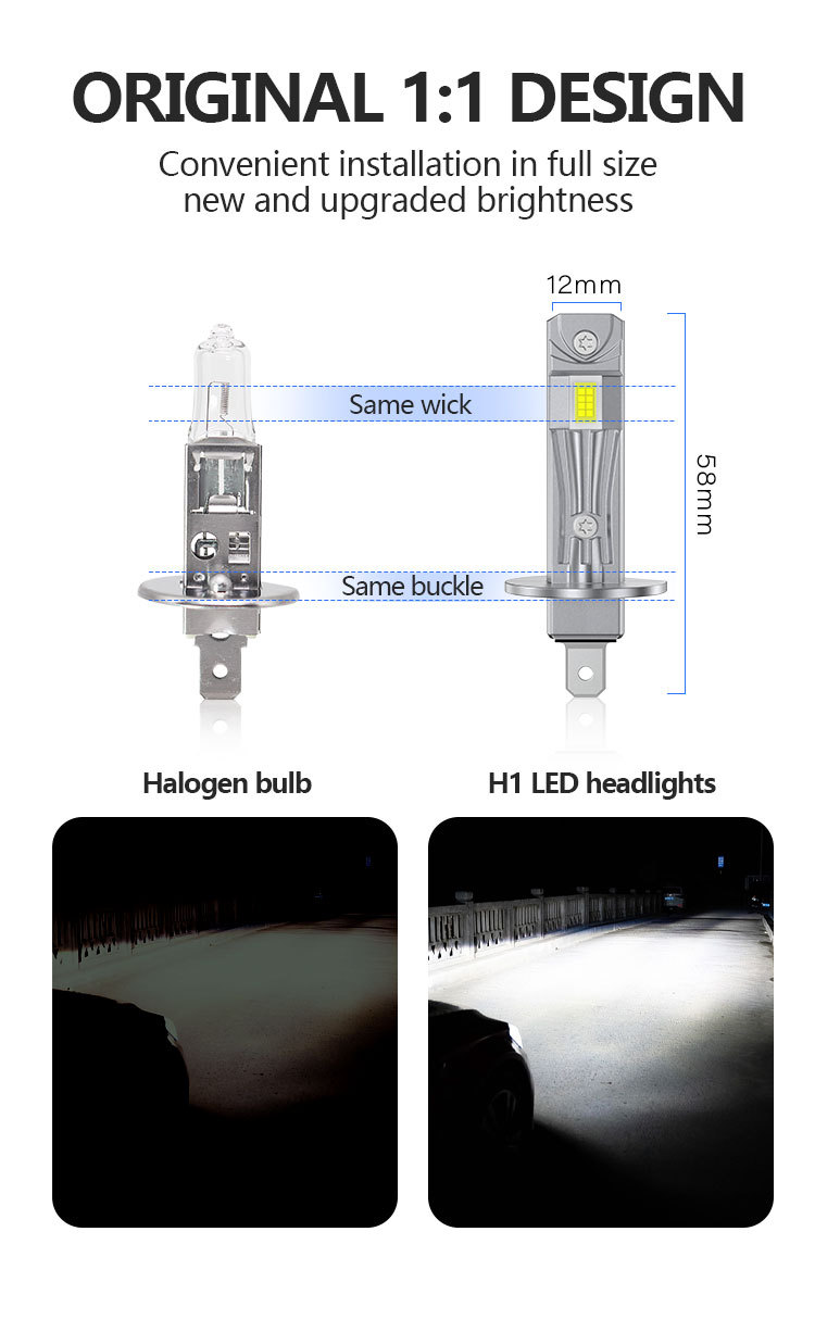Factory Wholesale Car LED Headlight In-line H1 3570 LED Headlight Mini LED headlights