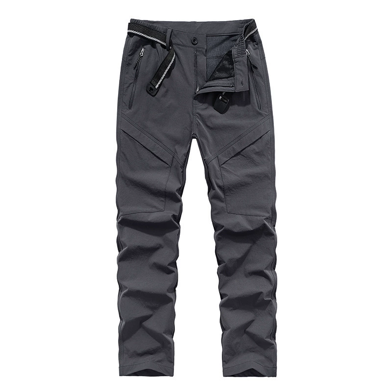 Новые Мужские осенне-зимние утолщенные быстросохнущие брюки Свободные Четырехсторонние эластичные утолщенные спортивные уличные повседневные Прямые брюки больших размеров