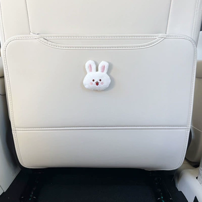 Chair back anti-kick pad, rear seat mat for car use - cute-rabbit-oula-5-rear-seat-anti-kick-pad-1-piece-dawn-white
