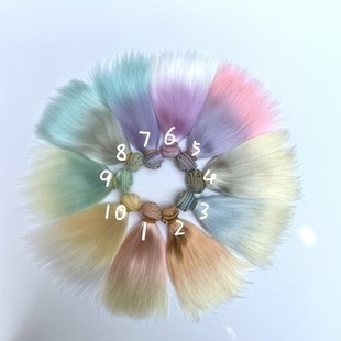 SD.BJD doll cotton doll wig hair row gradient hair row milk silk hair 15cm long