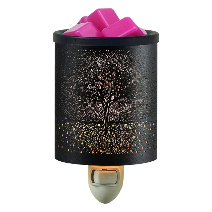 Amazon estándar americano hierro aromaterapia noche luz cera bloque calefacción fusión pared enchufe luz pequeña pared colgante plug-in máquina de aromaterapia