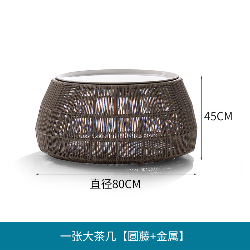 Sofá cama de caña al aire libre terraza terraza cama redonda de caña patio jardín piscina perezosa alojamiento redonda cama de caña