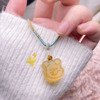 Cute necklace, small chain, woven design fashionable universal sweater, with little bears, does not fade