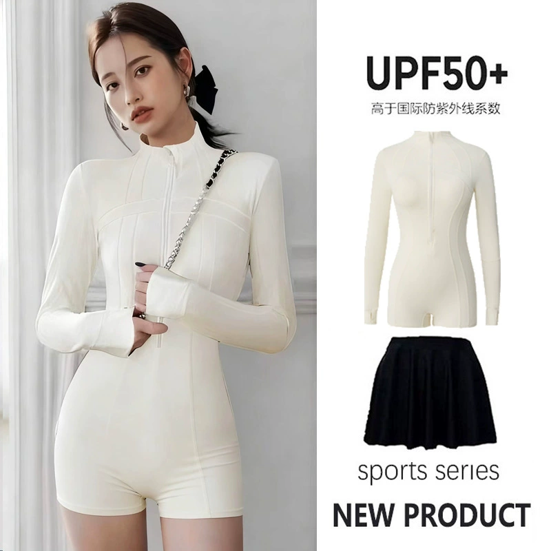 Плавательный костюм с высоким шейным воротником Tailwave для женщин, длинные рукава, профессиональная защита от солнца UPF50+, цельный купальник, быстро сохнущий костюм для дайвинга, костюм с медузой