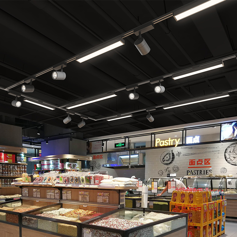 LED de tira larga iluminación de la pista de la tienda de ropa comercial de luces de difusión de luces de luz de inundación de línea de luz image 2
