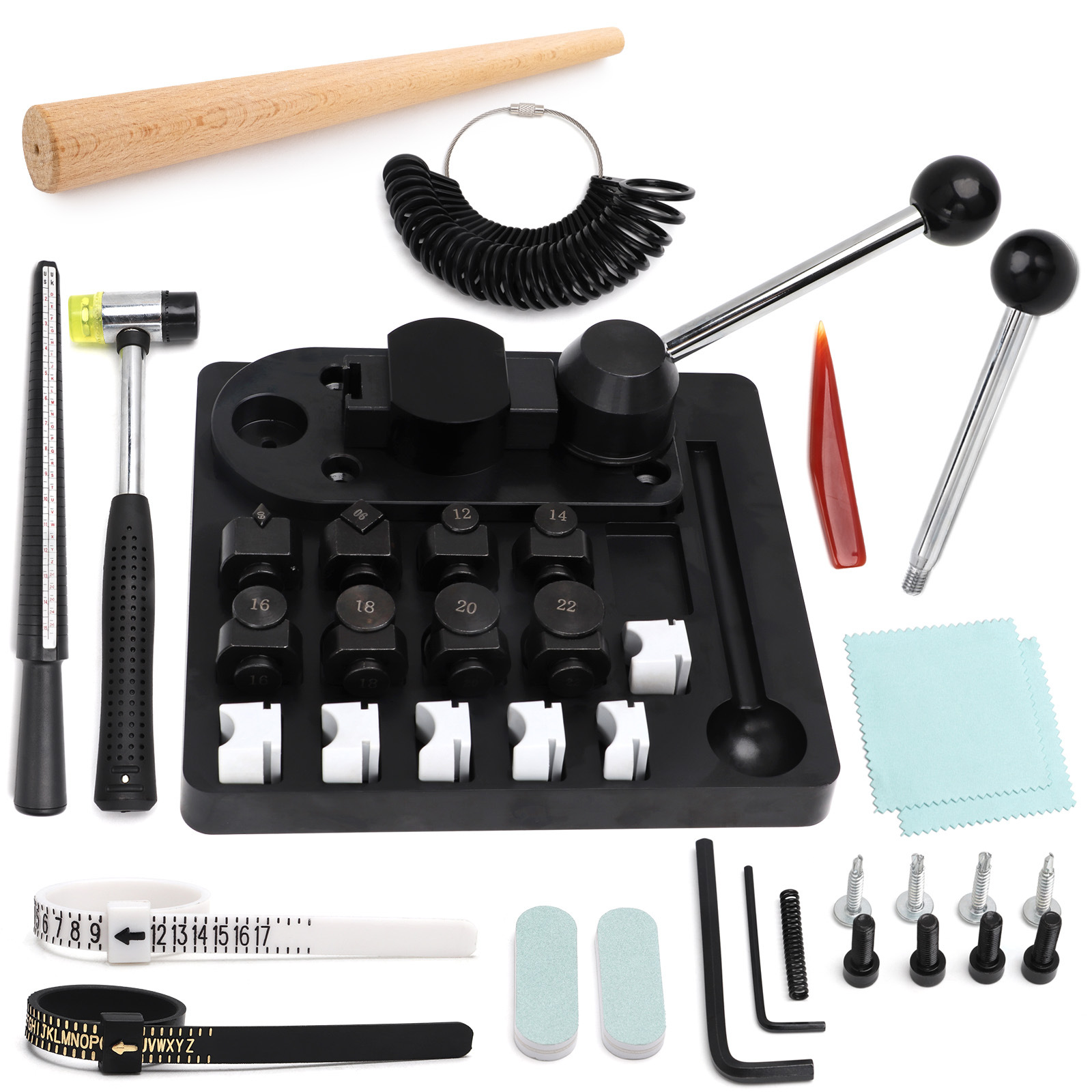 Pequeño doblador de anillo manual, oro, plata, cobre, presión, plano redondo, cirugía plástica, anillo de barra de dedo, cinturón de medición, juego de herramientas de oro