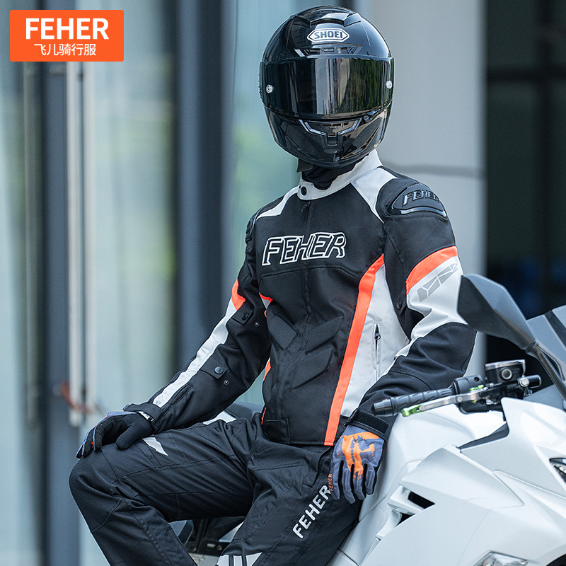 Feier Motorcycle Riding Suit Four Seasons Men's Anti-Fall Windproof Warm Motorcycle Racing Suit Commuting Large Size