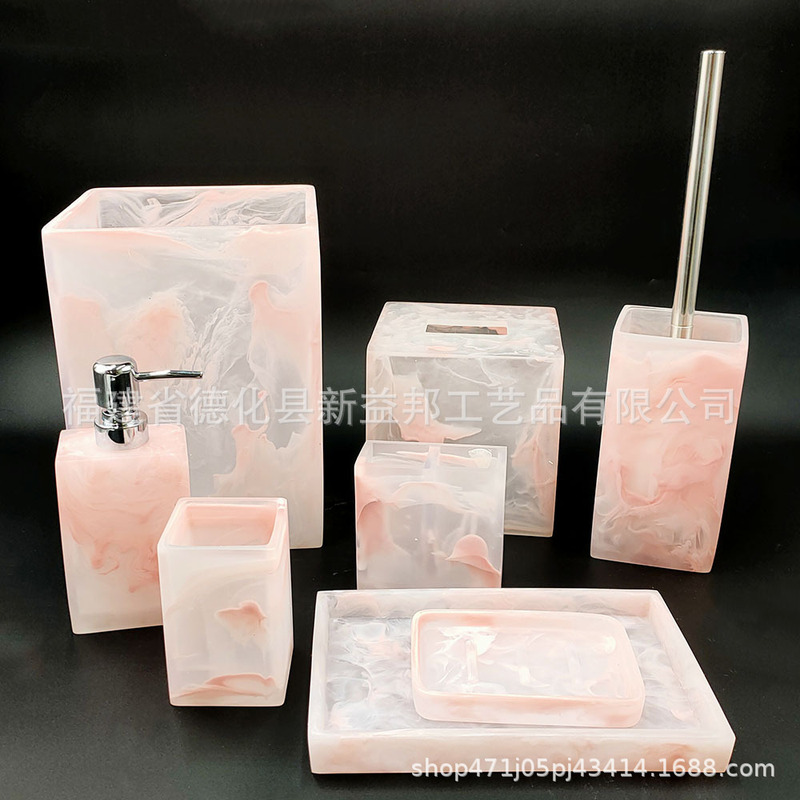 American bathroom wash suit bathroom bath combination set toilet toilet brush holder trash can tissue box