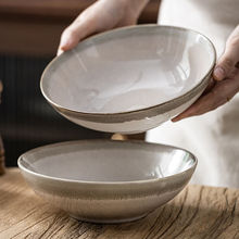 复古简约家用好看窑变敞口碗渐变沙拉碗餐厅实用陶瓷汤面碗微瑕厂