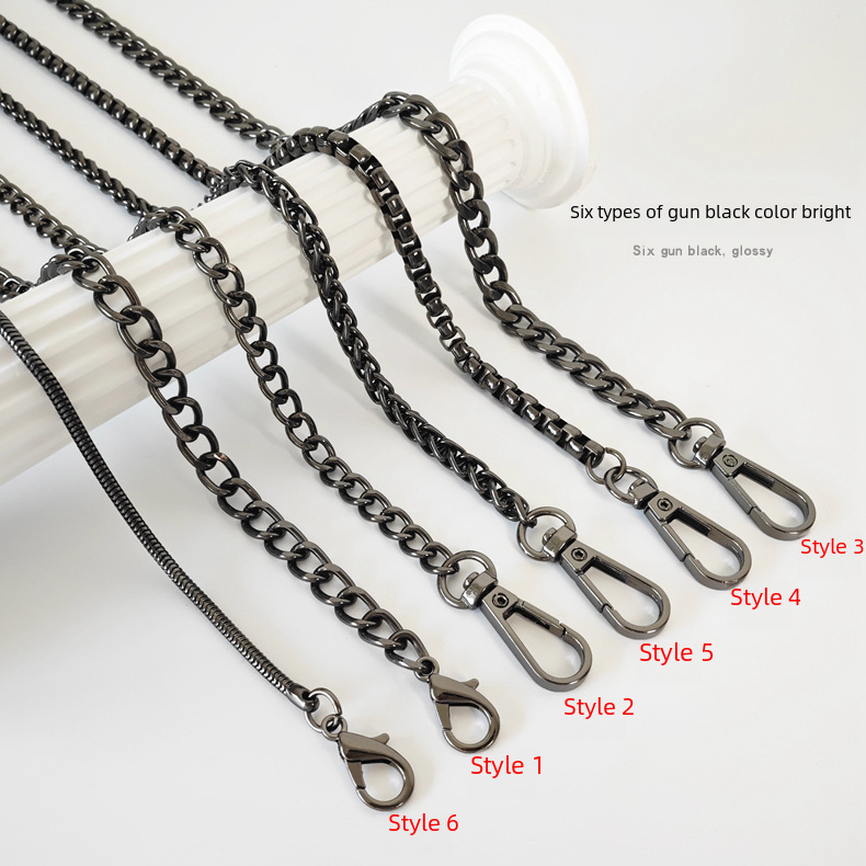 In stock wholesale luggage hardware accessories chain bag chain elegant DIY woven shoulder strap bag with metal bag chain