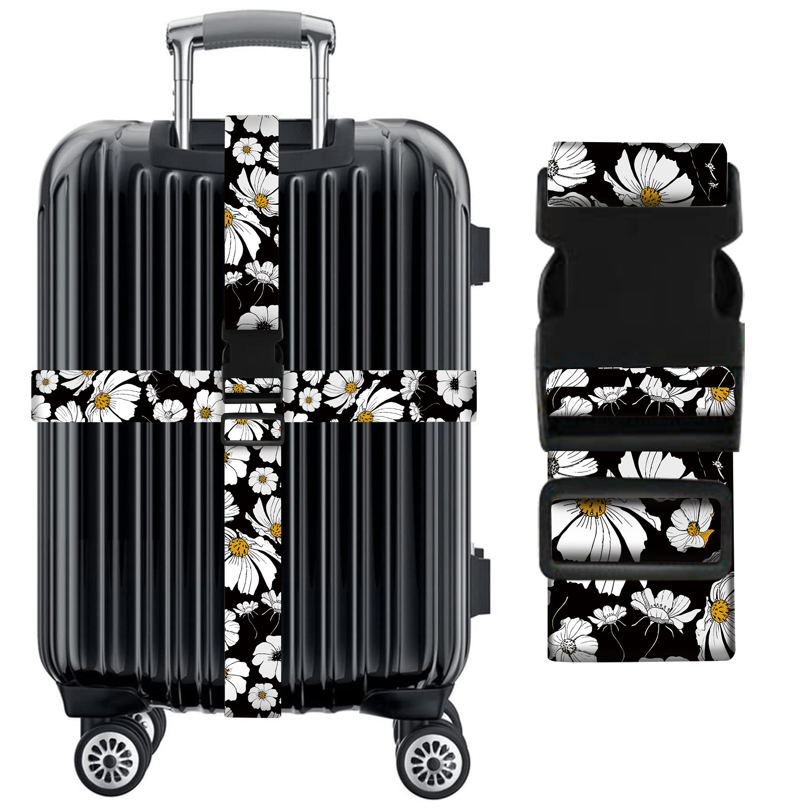 Transfronteriza piña cactus mármol cielo estrellado ajustable equipaje protección cuerda viaje trolley caso correa de viaje