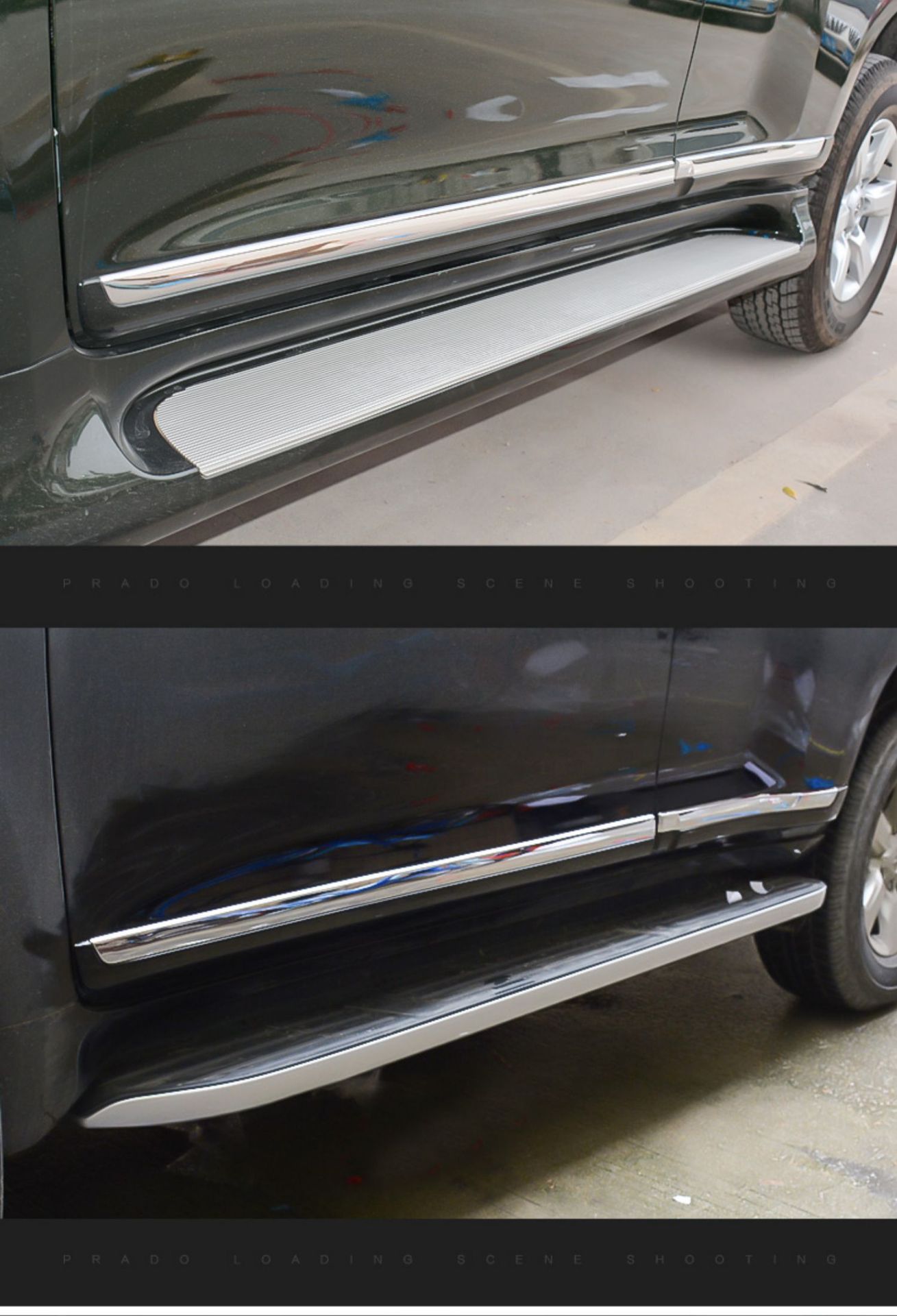 Suitable for Prado overbearing car body trim Toyota landkuroze car door anti-scratch strip pedal bright strip modification