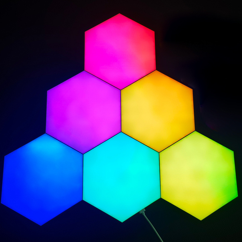Creative new large-size hexagonal wall lamp wall decoration free splicing quantum lamp indoor wall lamp Creative new large-size hexagonal wall lamp wall decoration free splicing quantum lamp indoor wall lamp