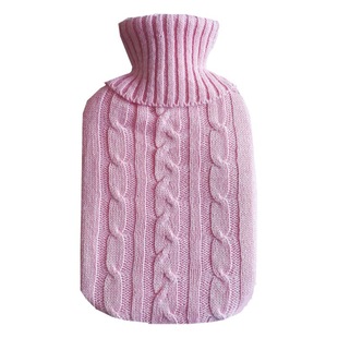 Winter new 2000ml water injection hot water bag knitted cloth cover water-filled hand warmer flannel convenient warm handbag