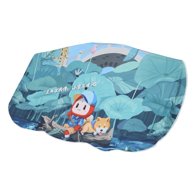 Nuevo patrón creativo coche sombrilla de titanio plata protección solar aislamiento térmico plegable paraguas coche parabrisas parasol conjunto