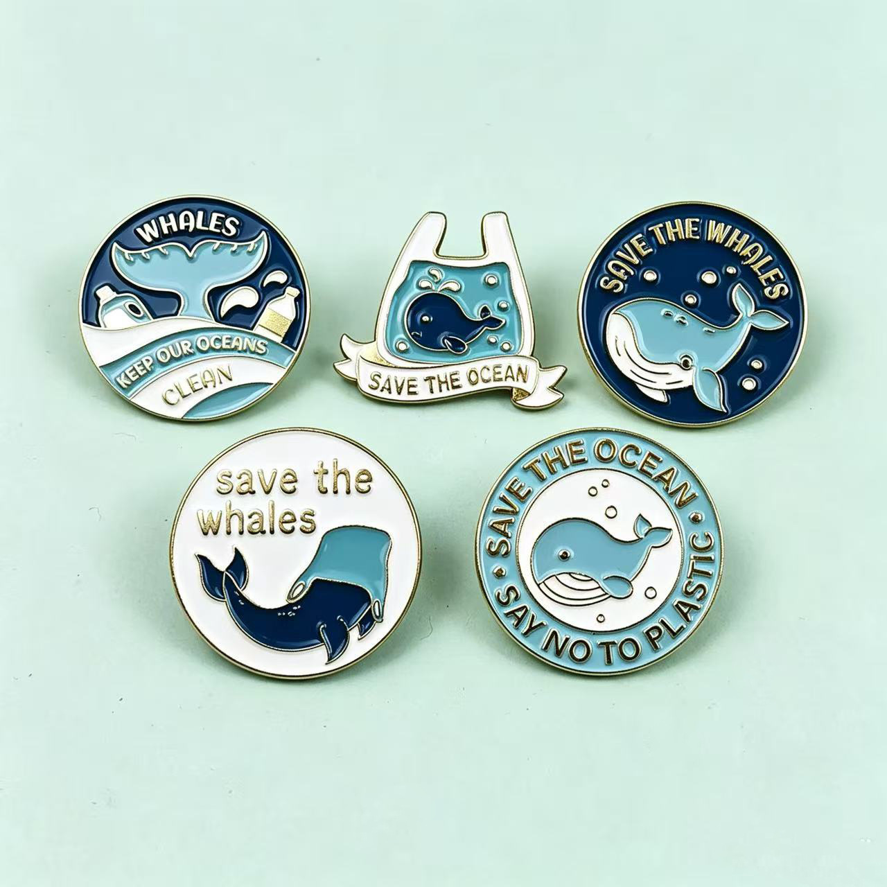 Insignia creativa de animales marinos Dibujos animados linda forma regalo joyería broche transfronterizo ins metal ropa collar
