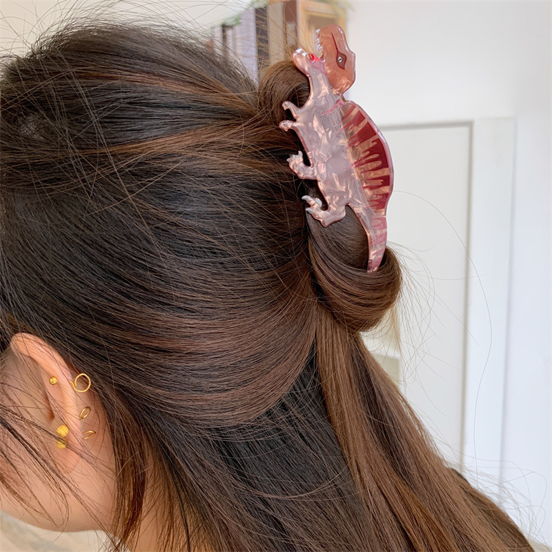 35g Weight Hair Claws Hair Accessories Type 1 Piece Quantity Holiday, Party Occasion Arylic Material Dinosaur Pattern Women's Gender Cute Style Cute Little Dinosaur Acrylic Small Jaw Clip Cute Personality Sweet Niche Hair Claw Hairpin Hair Ornaments New 6