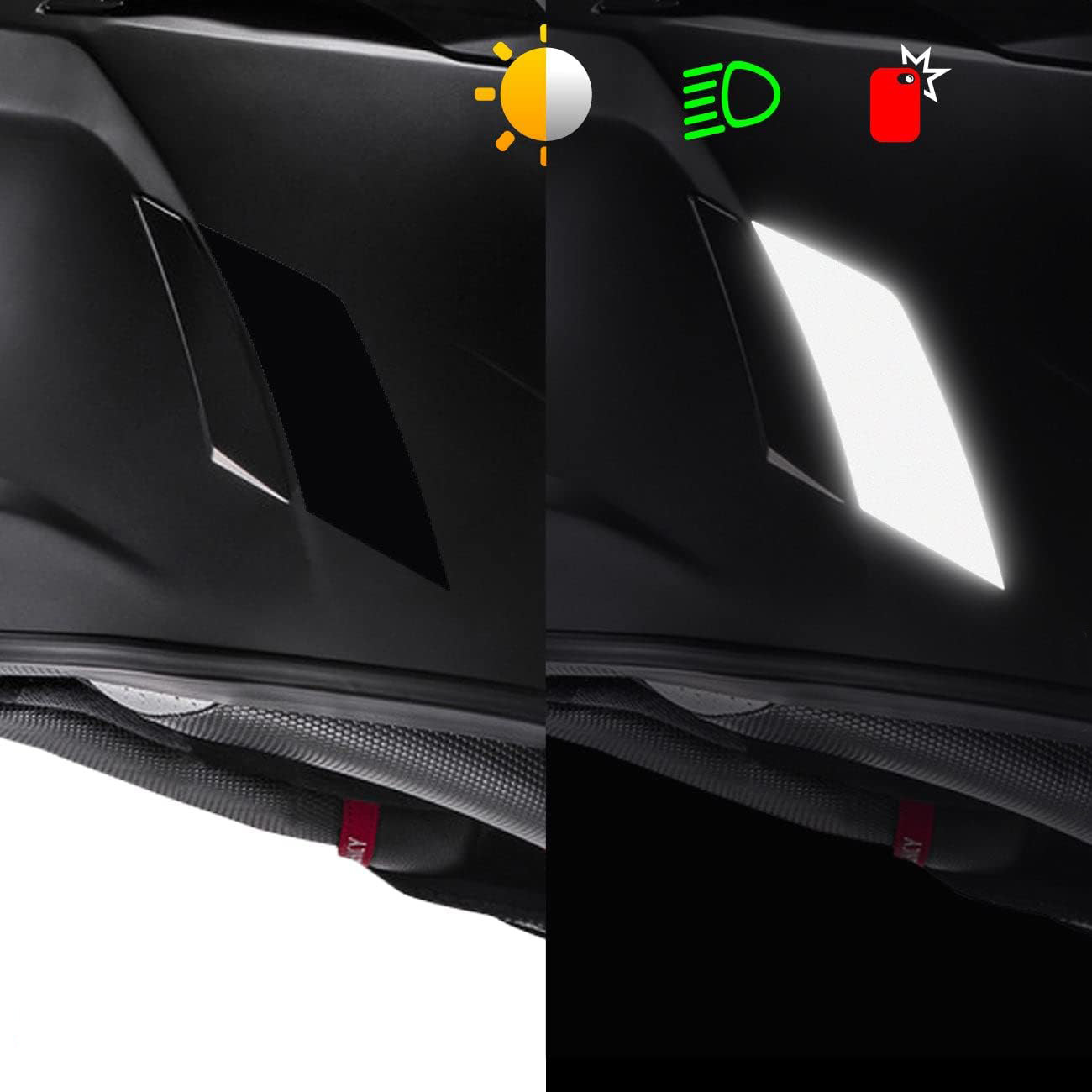 Amazon Kit de pegatinas reflectantes para cascos de motocicleta de alta visibilidad diseño de resistencia fuerte pegatinas reflectantes