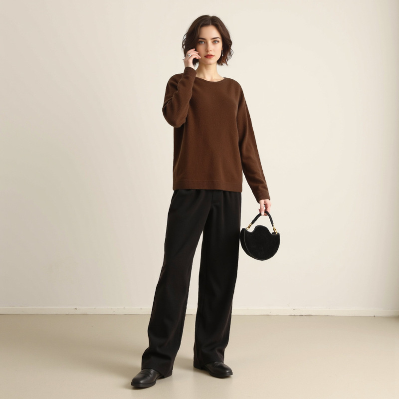Relaxing Aesthetics! Floral Stitch Round Neck 100 Wool Knitwear Women's Top Early Autumn Pullover Loose Bottoming Shirt Relaxing Aesthetics! Floral Stitch Round Neck 100 Wool Knitwear Women's Top Early Autumn Pullover Loose Bottoming Shirt