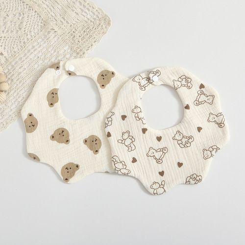 Korean style 6-layer cotton gauze flower bib Zou Zou cloth saliva towel 360 degree newborn bib baby anti-vomiting milk towel