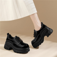 现货女鞋时尚百搭休闲厚底2025年秋冬季新款乐福鞋中跟单鞋小皮鞋