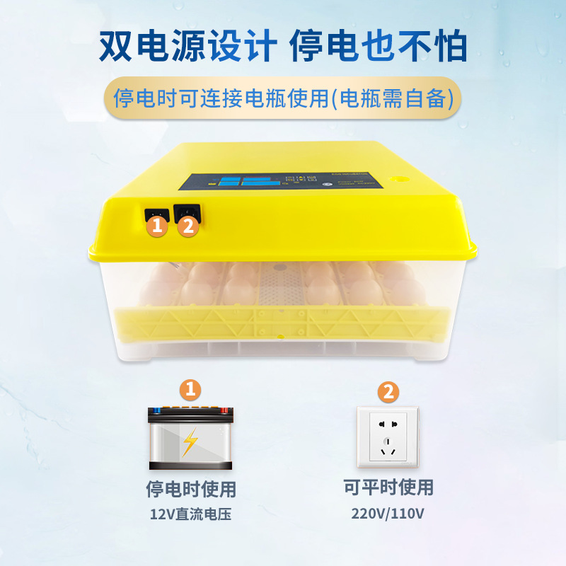 Amazon transfronterizo 48 pequeña incubadora mini hogar incubadora de huevos incubadora inteligente automática de giro de huevos