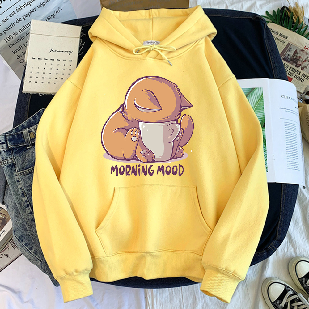 Comercio exterior AliExpress tallas grandes mujeres otoño más terciopelo invierno dibujos animados animales lindos más terciopelo suéter con capucha chaqueta sudadera con capucha