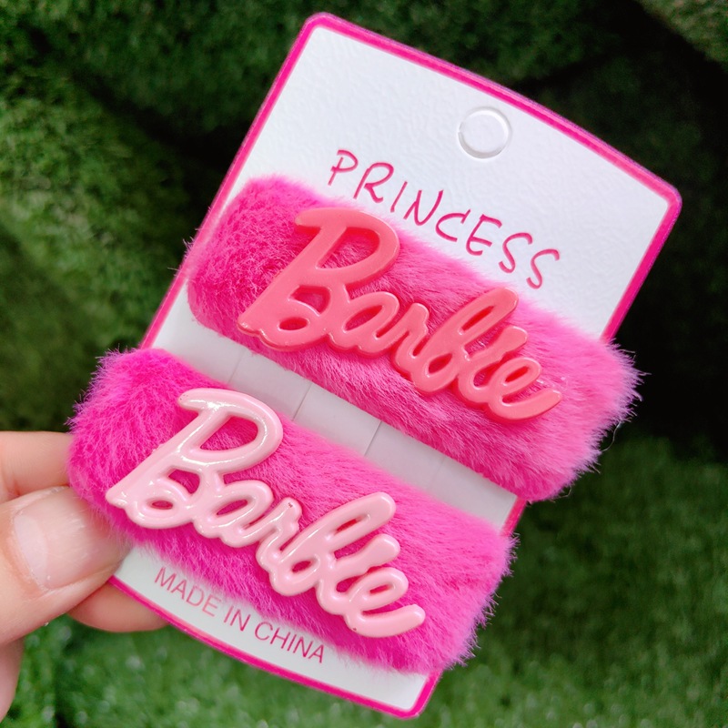 Nuevo Super flash rhinestone letra Rosa conejo pelo BB clip amor traje horquilla 2 una tarjeta Barbie carta accesorios para el pelo