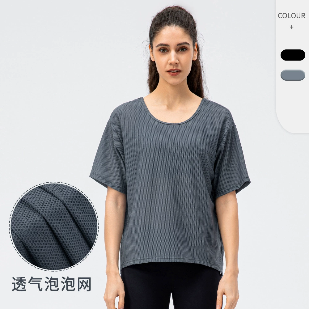 Весна и лето новая женская Свободная Повседневная крутая спортивная футболка с короткими рукавами для фитнеса и бега с круглым вырезом Топ 12220
