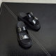 2024 Summer New Outfit Metal Buckle Thick Slippers Men's Leather High-End Open Toe Casual Sandals