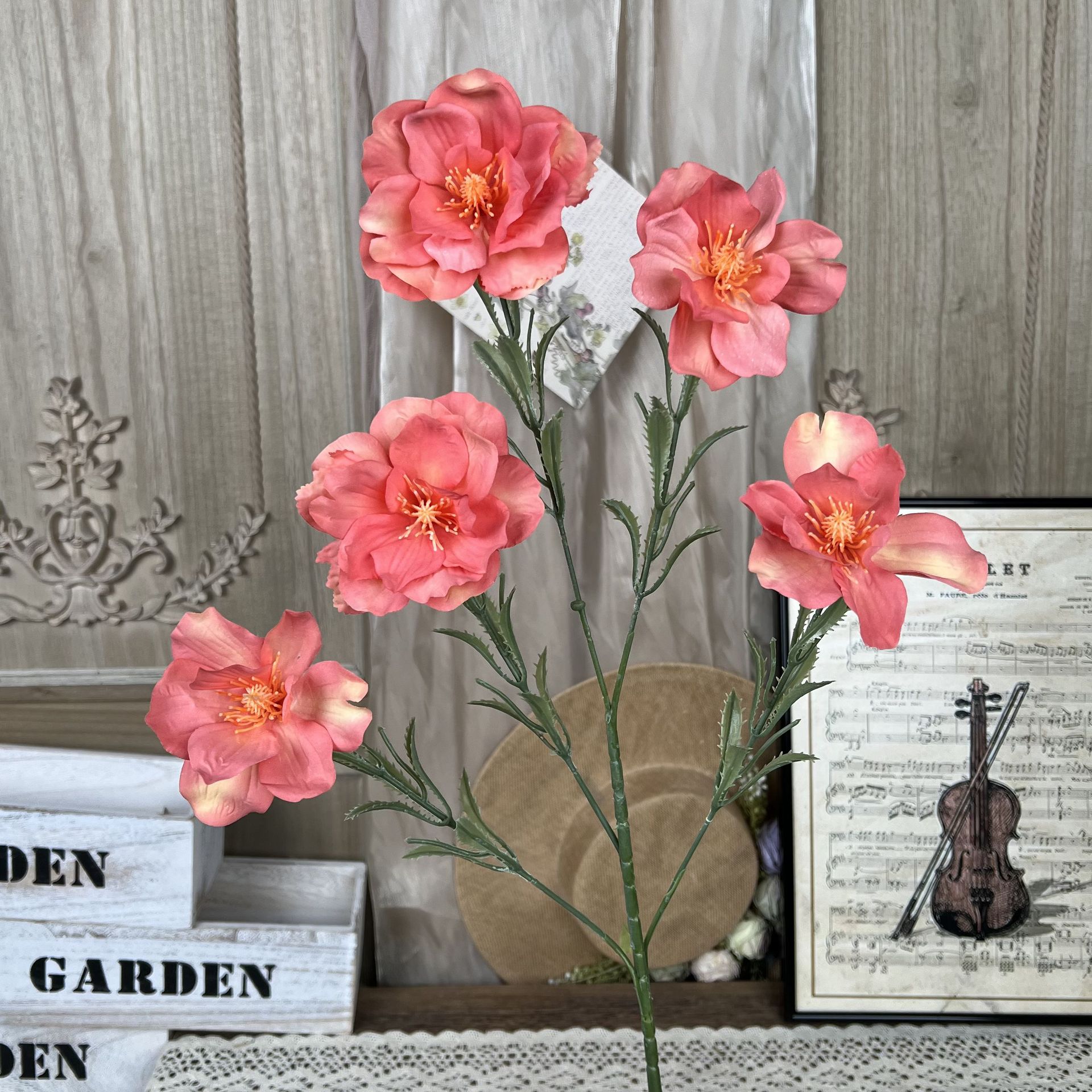 MJ-5 머리 실버 연꽃-오렌지