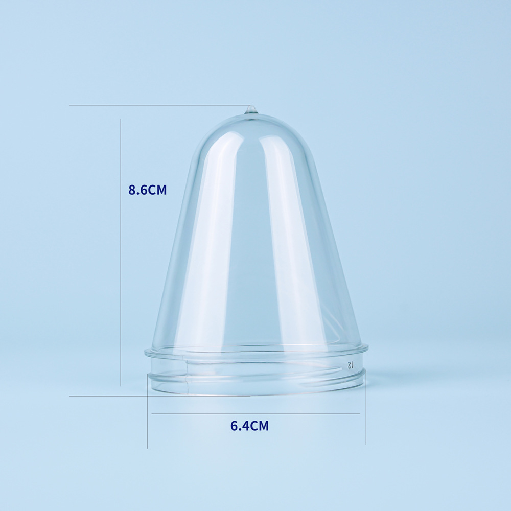 Botella en blanco de boca ancha de 64 mm de grado alimenticio PET nuevo material de producción de materias primas para proporcionar una variedad de especificaciones de peso y color