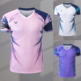 New Badminton Uniforms for Men and Women, Couple Sportswear, Short-Sleeved Kidsren's Training Uniforms, Student Quick-Drying Jerseys, Summer 3321