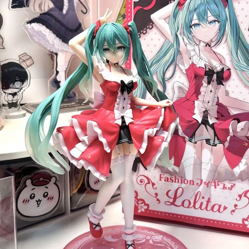初音ミクロリータ初音フィギュア風景アニメモデル二次元美少女デスクトップ装飾品女性ギフト|undefined