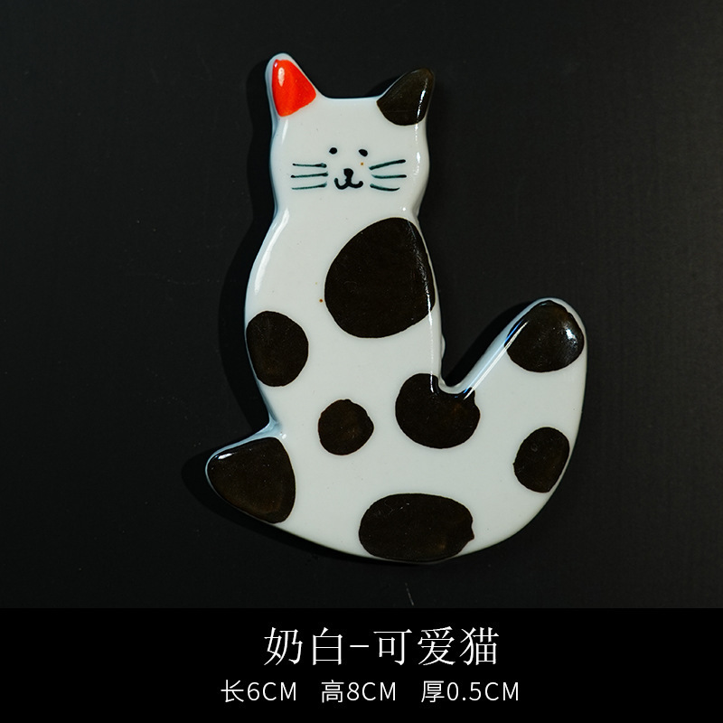 景德镇陶瓷猫咪冰箱贴装饰文创景德镇咖啡店陶瓷工艺品批发|undefined