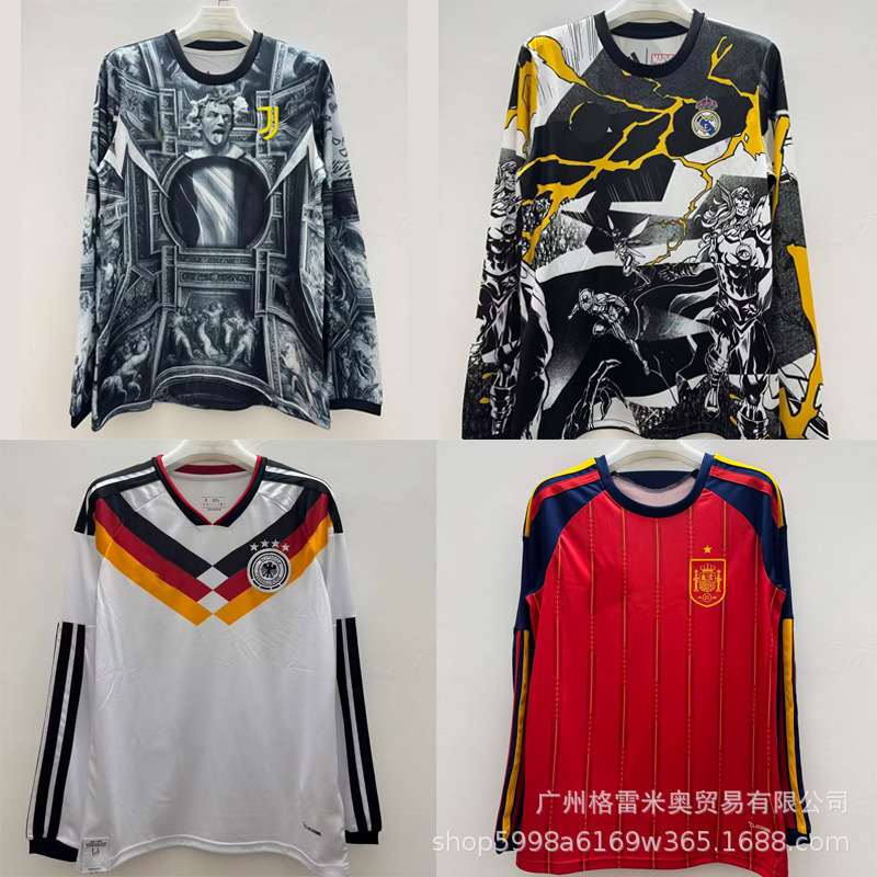2526 Germany Chelsea Portugal Long-Sleeved Jersey Fan Version Arsenal Miami Barcelona Football Shirt