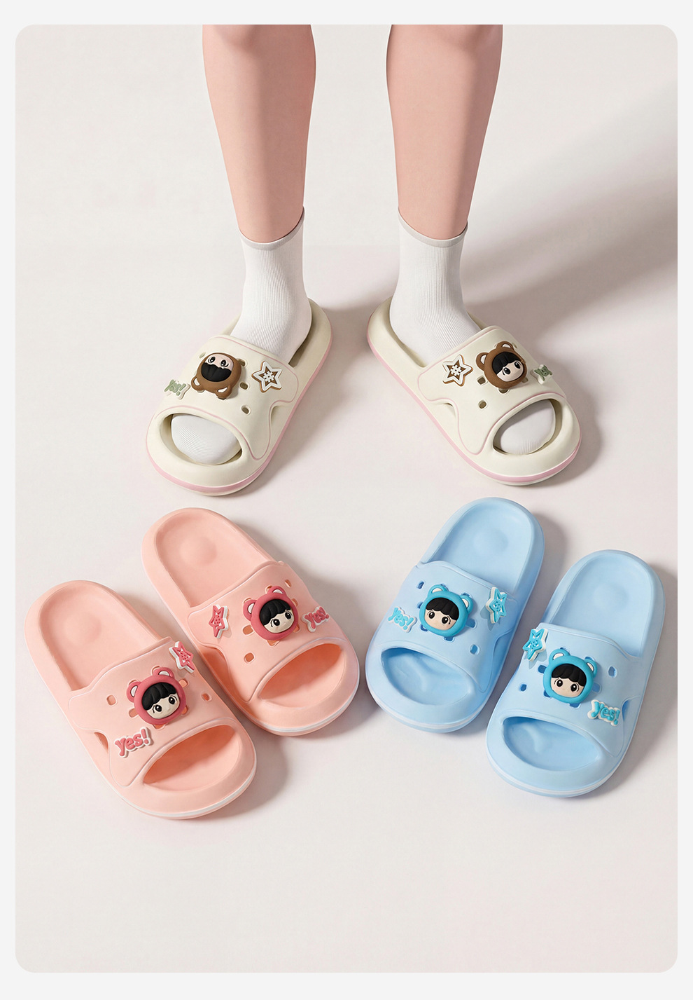 Women's Cartoon Anime Non-slip Slippers Soft Sole Breathable Beach_voghion.com