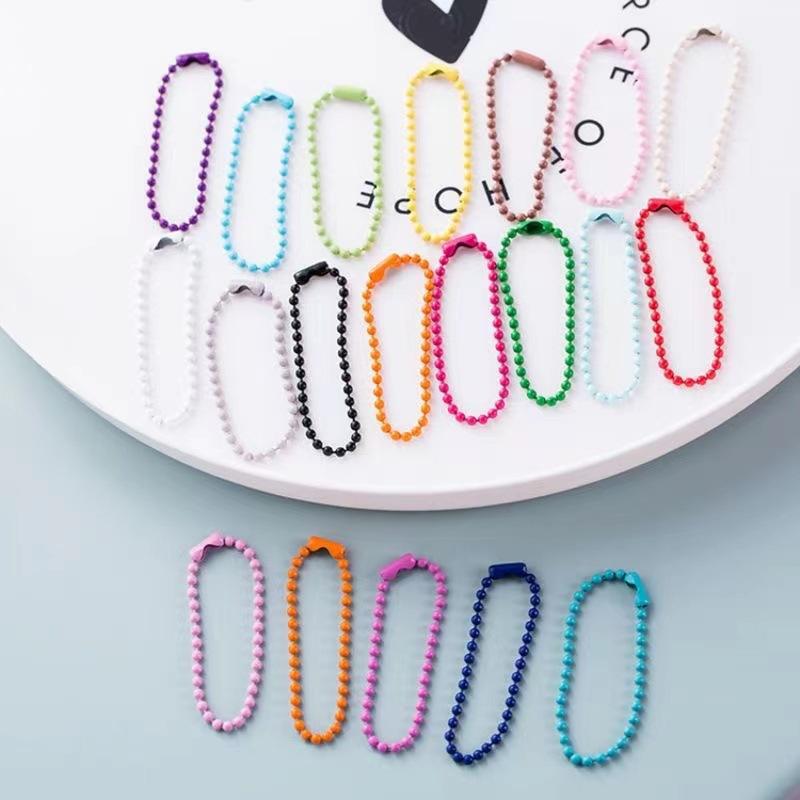12cm 2.4mm bead chain color spray paint jewelry chain tag chain ball bead chain diy handmade pendant key chain