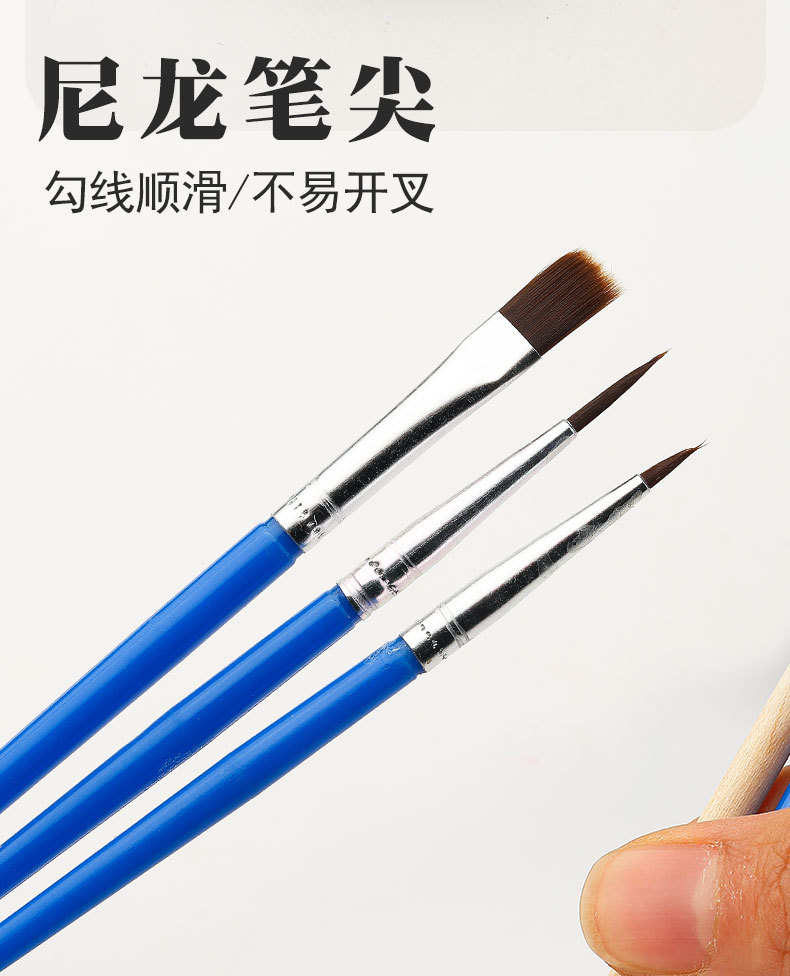 3件套数字油画画笔套装塑料杆2支装勾线笔数字油画笔4支装详情8