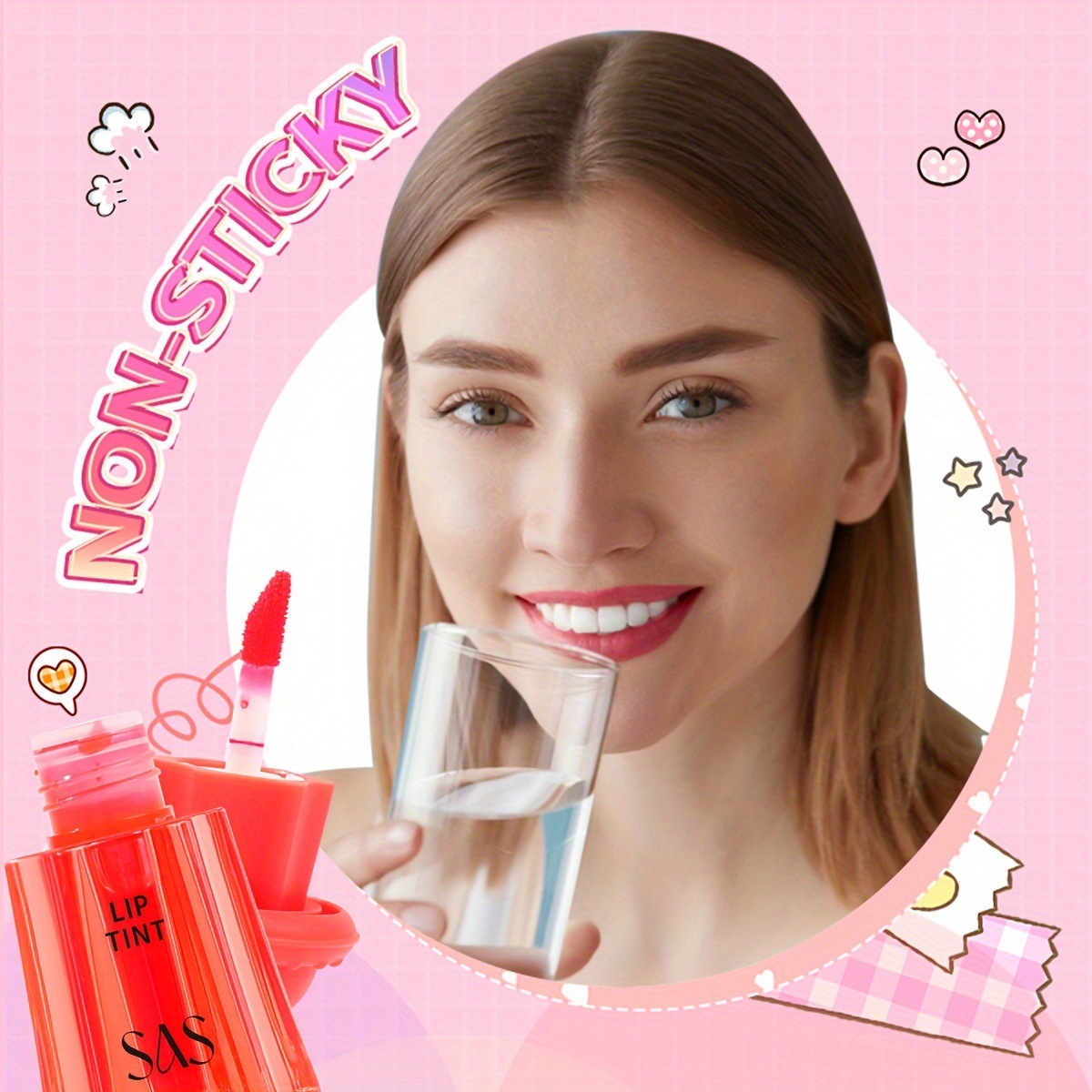 USHAS Europa y los Estados Unidos transfronterizos spot perla lápiz labial miel labial impermeable no taza no esmalte labial SAC070