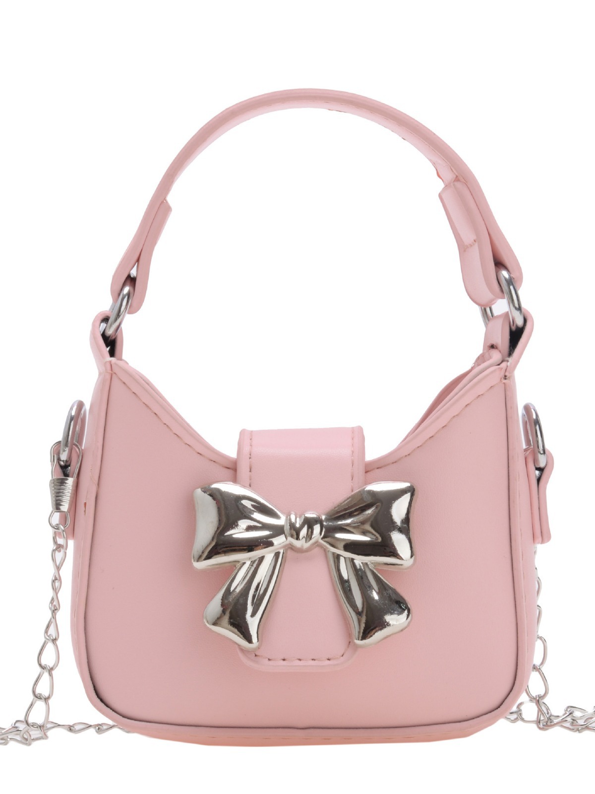 Bolso para niños 2024 nuevo estilo color caramelo arco mini bolso para niñas cadena para padres e hijos bolso de mensajero sobre rojo