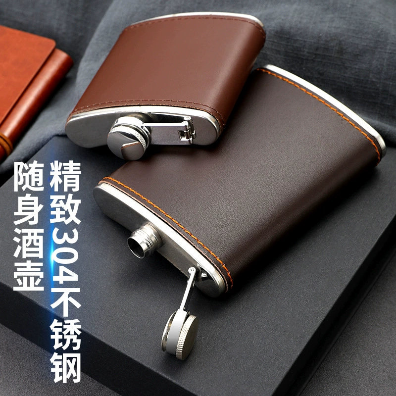 Русская маленькая бутылка вина из нержавеющей стали 304, портативная уличная плоская бутылка белого вина, мини-старомодная бутылка вина