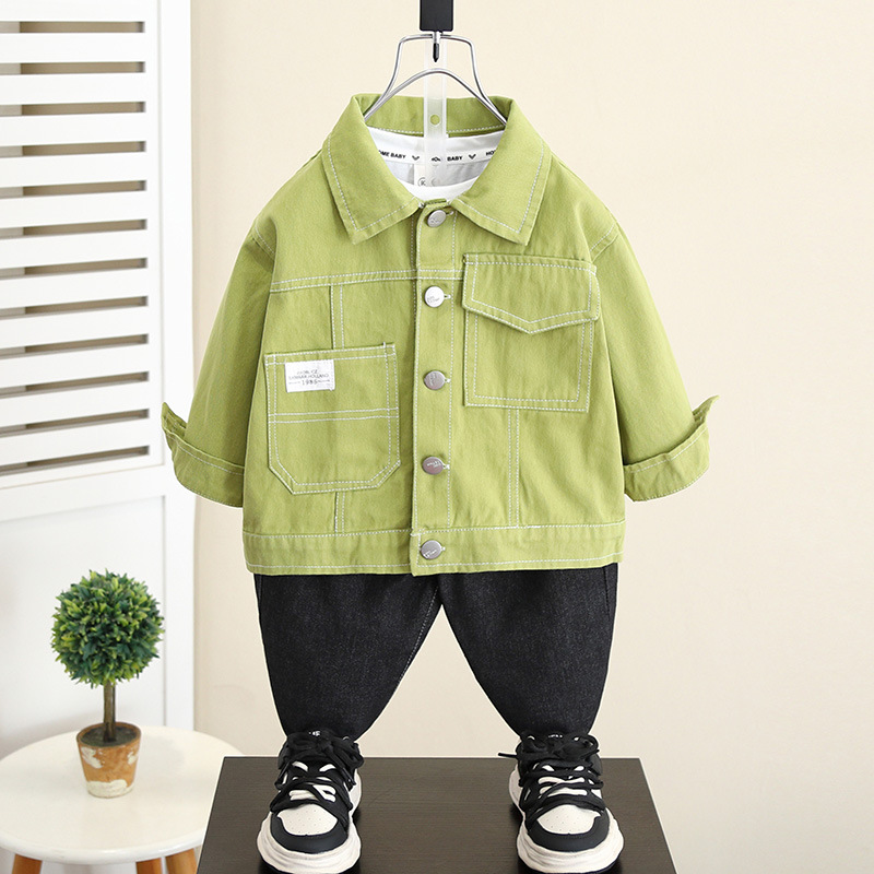 5833 Chaqueta de niño Primavera y otoño 2024 Nueva ropa de otoño para niños Camisa delgada Chaqueta de otoño para niños guapos