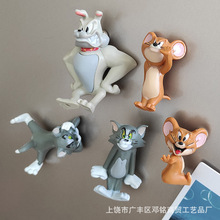 卡通PVC猫和老鼠冰箱贴 创意装饰摆件冰箱贴 可爱磁贴便签夹