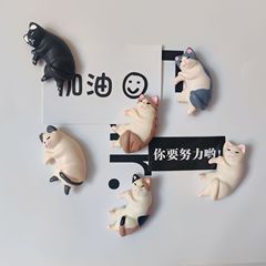 卡通睡姿猫咪磁铁冰箱贴 家居日系宠物冰箱门早教装饰留言贴批发
