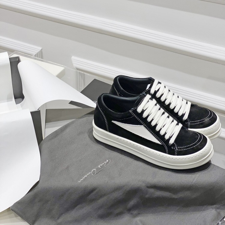 RO 23FW infringement RICK independent main line New cowhide dark black and white OWENS High Street low niche shoes