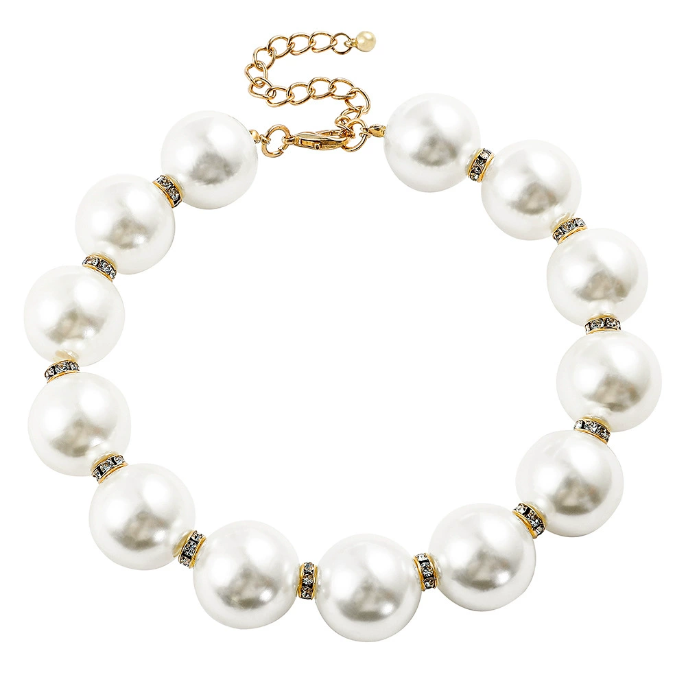 Diamond, accessory, beads, bracelet, metal necklace from pearl, European style