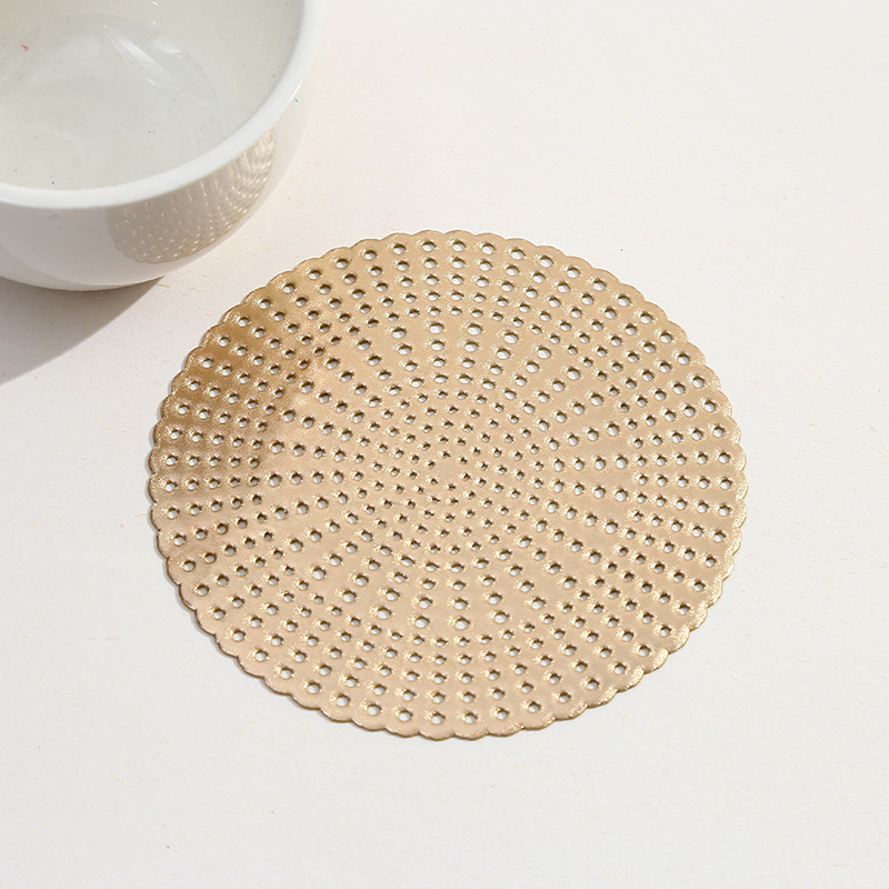 Transfronterizos nórdicos estampado en oro hueco cojín de tazas de PVC esterilla de aislamiento térmico antideslizante cojín de decoración de comedor occidental esterilla de mesa impermeable universal