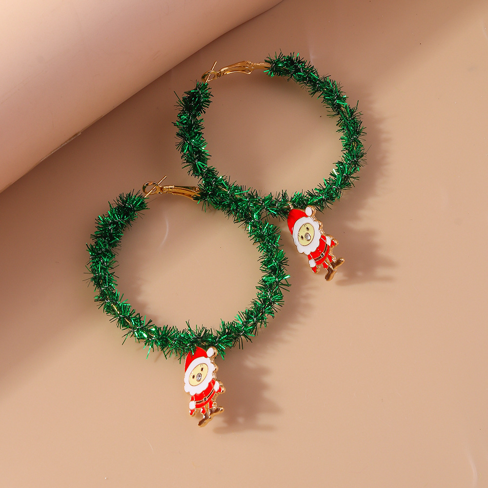 13g Weight Alloy Ear Needle Material Earrings Classification 1 Pair Quantity Holiday, Festival Occasion Plastic Material Christmas Festival Christmas Tree, Santa Claus Pattern Women's Gender Cute, Classic Style Style 1 Pair Christmas Cute Classic Style Christmas Tree Santa Claus Plastic Earrings 34
