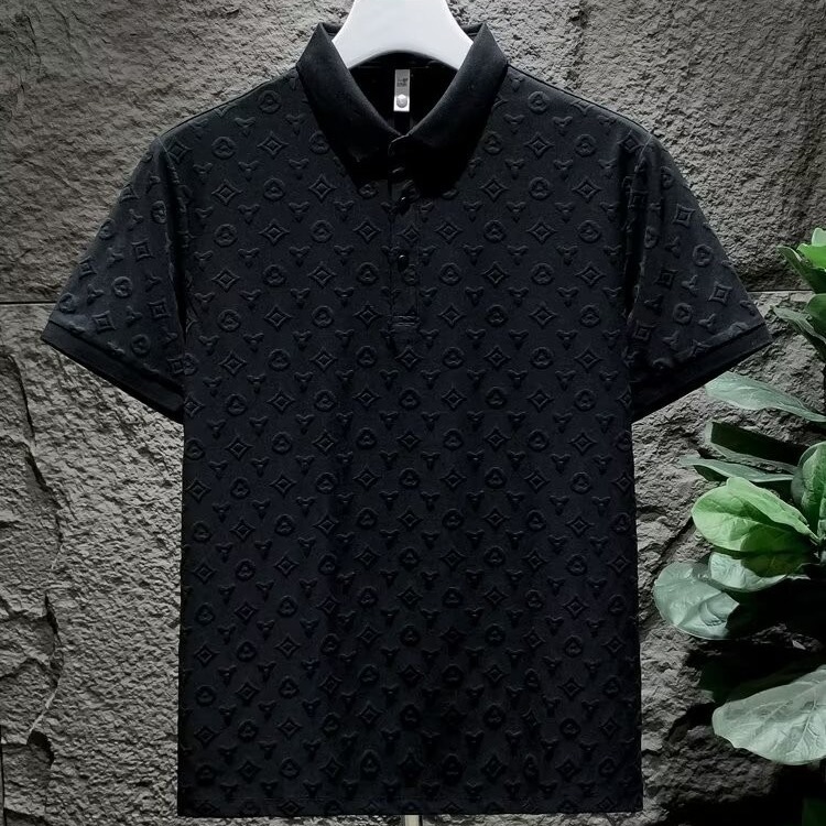 Polo de manga corta con solapa Camiseta de verano de marca de moda para hombres Versión coreana de la tendencia delgada 2025 nueva camiseta de todo fósforo